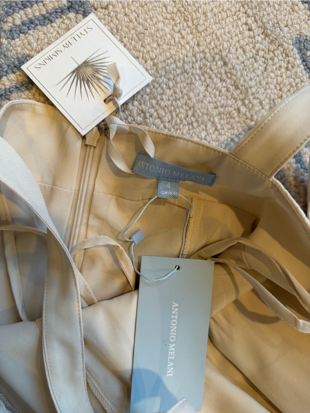 NWT Antonio Melani x Style by Simkins Page Soutache Linen Blend Sweetheart Dress - Picture 4 of 11